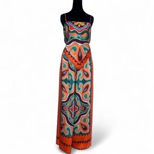 NWOT Zara Two-Piece Set – Bandana Top & Wide-Leg Pants | Resort Ready